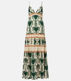 Printed cotton poplin maxi dress Printed cotton poplin maxi dress