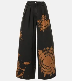 Printed cotton wide-leg pants Printed cotton wide-leg pants