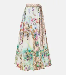 Printed cotton wrap skirt Printed cotton wrap skirt