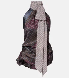 Printed halterneck silk top Printed halterneck silk top
