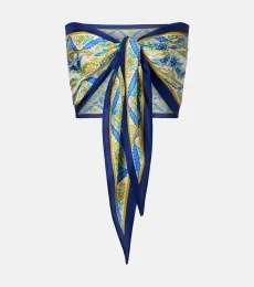 Printed silk bandeau top Printed silk bandeau top