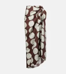 Printed silk beach cover-up Printed silk beach cover-up