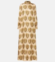 Printed silk shirt dress Printed silk shirt dress
