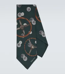 Printed silk tie