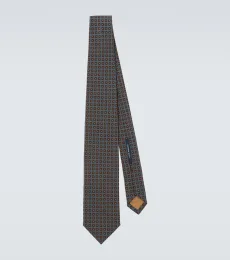 Printed silk tie