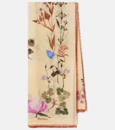 Printed wool and silk scarf Printed wool and silk scarf
