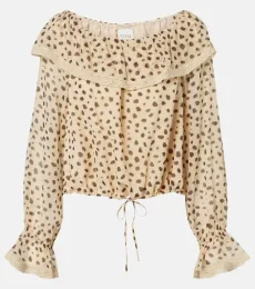 Priscilla leopard-print silk blouse Priscilla leopard-print silk blouse