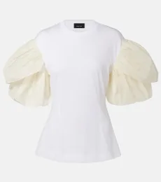 Puff-sleeve cotton jersey T-shirt Puff-sleeve cotton jersey T-shirt