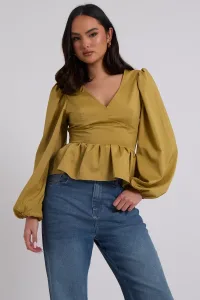 Puff Sleeve Peplum Top 8 Puff Sleeve Peplum Top 8