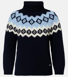 Pull à col roulé en laine et cachemire