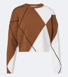 Pull court en laine vierge à motif argyle