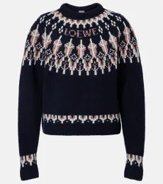 Pull en jacquard de laine mélangée à sequins
