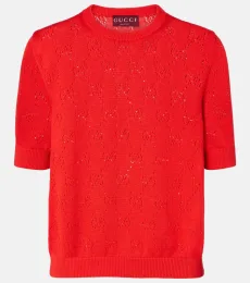 Pull GG en soie et coton