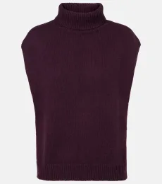 Pull sans manches à col roulé en laine et cachemire Pull sans manches à col roulé en laine et cachemire