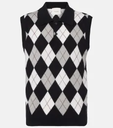 Pull sans manches Anwen en cachemire à motif argyle Pull sans manches Anwen en cachemire à motif argyle