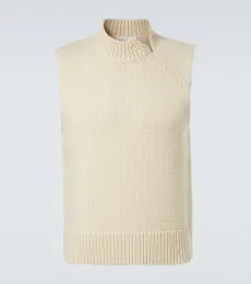 Pull sans manches en laine et cachemire mélangés Pull sans manches en laine et cachemire mélangés