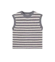 Pull sans manches Ruby rayé en laine Pull sans manches Ruby rayé en laine