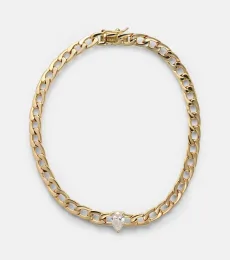 Pulsera de cadena de oro de 18 ct con diamante