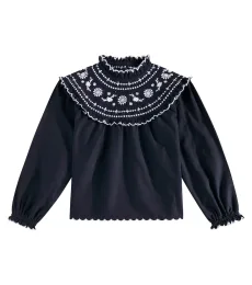 Pune embroidered cotton blouse