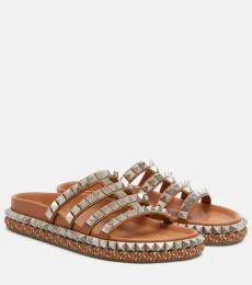 Pyra Hallulila studded leather slides Pyra Hallulila studded leather slides