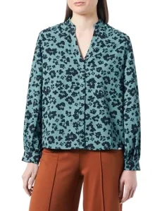 Q/S by Women's Long Sleeve Blouse, Blue Green, 6