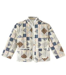 Quilted patchwork linen-blend jacket Quilted patchwork linen-blend jacket