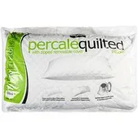 Quilted Percale Pillow with Zipped Removable Cover