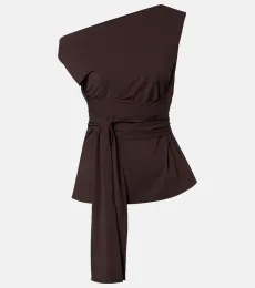 Róhe One-shoulder jersey wrap top Róhe One-shoulder jersey wrap top