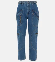 Racer high-rise tapered cargo jeans