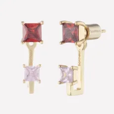 Rachelle Stud Ear Jacket Earrings - 18k Gold Plated