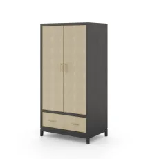 Rae Double Wardrobe - Black / Shagreen Rae Double Wardrobe - Black / Shagreen