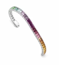 Rainbow Baquette Silver Bracelet Rainbow Baquette Silver Bracelet