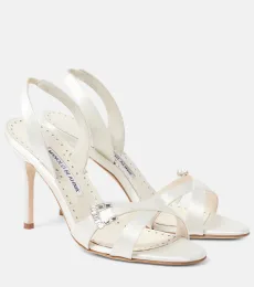 Ramisli embellished satin slingback sandals Ramisli embellished satin slingback sandals