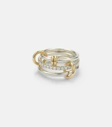 Raneth 925 sterling silver and 18kt gold ring with diamonds Raneth 925 sterling silver and 18kt gold ring with diamonds