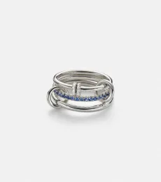 Raneth sterling silver ring with sapphires and diamonds Raneth sterling silver ring with sapphires and diamonds