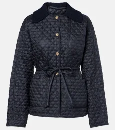 Raray belted quilted down jacket