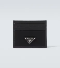 Re-Nylon and Saffiano leather card holder Re-Nylon and Saffiano leather card holder