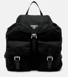 Re-Nylon Medium leather-trimmed backpack Re-Nylon Medium leather-trimmed backpack