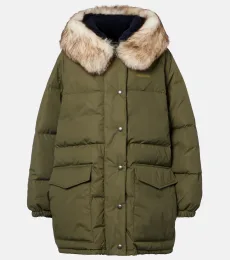 Re-Nylon shearling-trimmed down coat Re-Nylon shearling-trimmed down coat