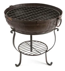 Recycled Fire Bowl including Low stand, High Stand with Shelf and Grill 0cm ( 6 people) Recycled Fire Bowl including Low stand, High Stand with Shelf and Grill 0cm ( 6 people)