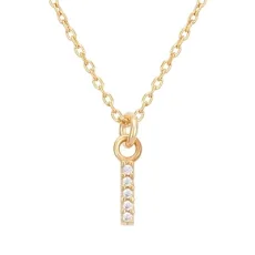 Recycled Gold Letter Crystal Necklace - Letter I Recycled Gold Letter Crystal Necklace - Letter I