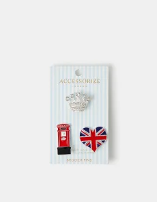 Red 3-Pack London Brooch Pins Red 3-Pack London Brooch Pins