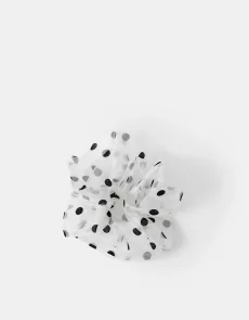 Red Polka Dot Organza Hair Scrunchie Red Polka Dot Organza Hair Scrunchie