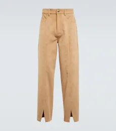 Regenerated leather suede pants