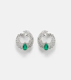 Reign Supreme 18kt white gold earrings with diamonds and emeralds Reign Supreme 18kt white gold earrings with diamonds and emeralds