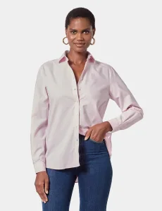 Relaxed Fit Pink Washed Oxford Shirt Cotton Plain Women's Relaxed Fit Pink Washed Oxford Shirt Cotton Plain Women's