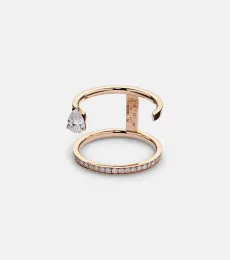 Repossi Serti Sur Vide 18kt rose gold ring with diamonds