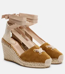 Resort suede espadrille wedges