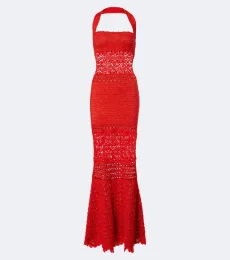 Retrofête Vestido largo Peggie de croché en mezcla de algodón Retrofête Vestido largo Peggie de croché en mezcla de algodón