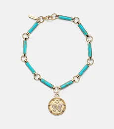Reverie Element 18kt gold chain bracelet with turquoise and diamonds Reverie Element 18kt gold chain bracelet with turquoise and diamonds